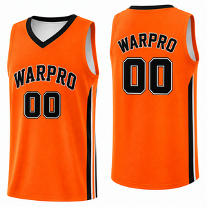 Camiseta de Baloncesto Warpro Naranja con Cuello en V, Sin Mangas, Malla Transpirable, Unisex, para Adultos, con Número 00 Serigrafiado - Product Image 1