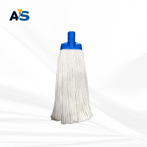 A&S Heavy Duty 250 Gram Multi Ply <b>Polyester</b> <b>Yarn</b> Socket Mop Head with 4 Color Clip Cut End Commercial Floor Cleaning Mop Refill - Product Image 2