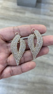 Pendientes de Diamantes Cultivados en Laboratorio 100% Únicos, Hechos en Oro de 14 Quilates para Mujer, Joyería de Moda de la India - Product Image 2