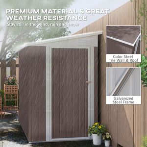 Casetta da Giardino 4FT X 7.7FT in Metallo con Tetto Inclinato, Ripostiglio Attrezzi da Esterno con Porta Lucchettabile e Prese d'Aria, in Lega Durevole e Plastica per Cortile e Patio - Product Image 5
