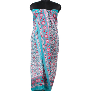 Large Size Cotton Floral Sarong Scarf Handmade Multicolor Block Print Multiway <b>Beach</b> Wear Beautiful Women <b>Accessories</b> - Product Image 5