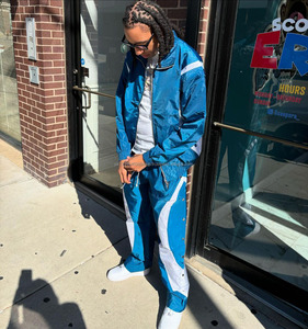 Ensemble de veste deux pièces GUCHA SPORTS pour homme, style streetwear, coupe oversize, coupe-vent en nylon, fermeture éclair, réversible - Product Image 1