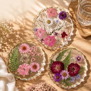 Natural Resin Crystal <b>Agate</b> <b>coaster</b> Color Palette Personalized Party Decoration <b>coaster</b> Ornaments Wedding Supplies - Product Image 3