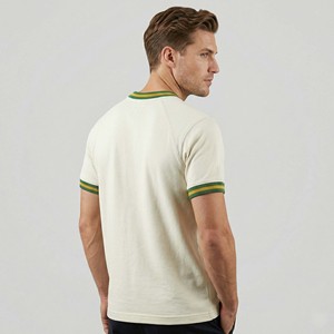 Classic Retro Blank Soccer Training Shirt Men's Unbranded V-Neck Jersey Contrast Striped Cuff Breathable Activewear Custom Bulk - Product Image 3