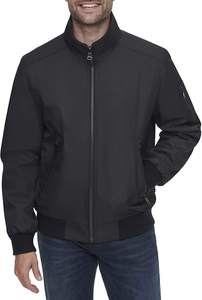 <b>Men's</b> Yellow Bomber <b>Jacket</b> Casual Zipper Closure Polyester Material Turn-down Collar Regular Fit Autumn Wear - Product Image 3