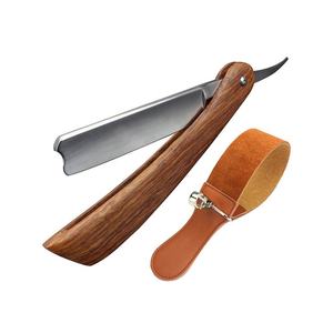 Hot Selling Wooden Handle Shaving Razors High Quality Stainless Steel Barber Straight <b>Edge</b> Razor - Product Image 3