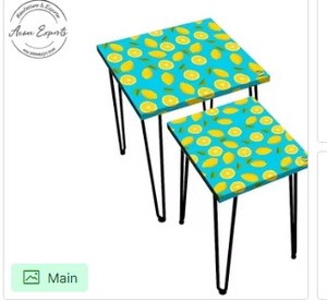 Ensemble de tables gigognes à imprimé tropical, tables d'appoint modernes et peu encombrantes, design élégant pour la décoration de la maison - Product Image 5