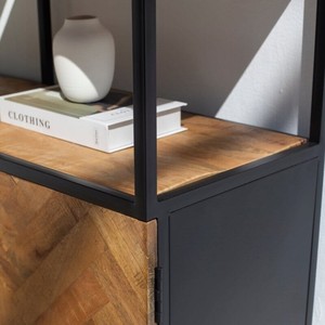 ตู้ไม้มะม่วงอุตสาหกรรมรุ่นแวนดานา เมอริโน นีโอ พร้อมชั้นวางของ ดีไซน์ทันสมัยจากโลหะและไม้ - Product Image 3