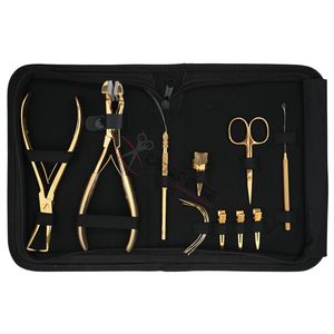 Kit d'outils de pose d'extensions capillaires de qualité supérieure avec pinces à micro-anneaux, pinces à pression pour extensions adhésives, enfile-fils, pinces et accessoires de coiffure - Product Image 1