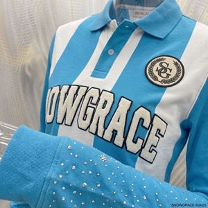 Camiseta de Fútbol SNOWGRACE de Manga Larga a Rayas, Logotipo Bordado, Cuello Camisero, Unisex para Adultos, Transpirable, de Poliéster - Product Image 6