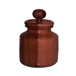 Pot de rangement en bois d'acacia avec couvercle, récipient de rangement de cuisine en bois fait main, pot à épices en bois naturel, rangement alimentaire décoratif - Product Image 2