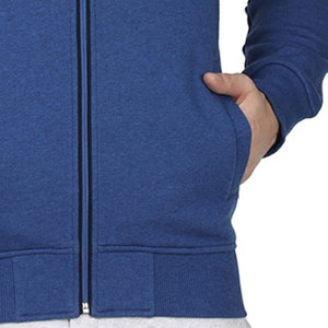 Sudadera con Capucha Azul para Hombre, Cierre de Cremallera, Corte Regular, Informal, de Punto, de Algodón, para Otoño - Product Image 2
