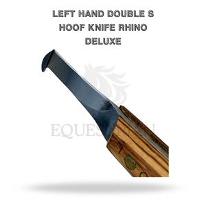 Cuchillo de pezuña doble S para mano izquierda Rhino Deluxe, herramienta veterinaria para examen y recorte de pezuñas de caballos - Product Image 2