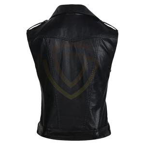 Chaleco de Cuero Genuino para Mujer, Transpirable, Ecológico, con Cierre de Cremallera, para Motocicleta - Product Image 2