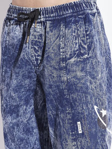 ชุดเซ็ตเสื้อฮู้ดพิมพ์ลายฟอกสีฟ้าพร้อมกางเกงจ็อกเกอร์ขายส่ง ชุดวอร์มโพลีเอสเตอร์แบบยูนิเซ็กซ์ กางเกงจ็อกเกอร์และเสื้อแจ็คเก็ตกันลมสีพื้น - Product Image 6