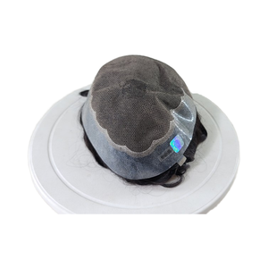 Q6 pour perruque avant en dentelle avec base en PU cheveux européens droits système de remplacement naturel toupet pour hommes - Product Image 3