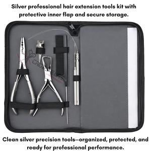 Kit de Herramientas Profesional de Acero Inoxidable para la Instalación de Extensiones de Cabello, Herramienta para Engarzar Cuentas - Product Image 3