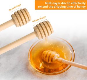 Mini palitos de madera para miel de 6 pulgadas, varitas dispensadoras de miel a granel, mini agitadores de madera para dispensar miel en tarros - Product Image 3