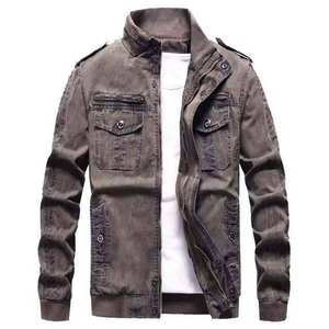 Veste en jean décontractée pour homme, coupe classique, col rabattu, boutons recouverts, style hip-hop, 100% coton, séchage rapide, respirante, élégante - Product Image 3