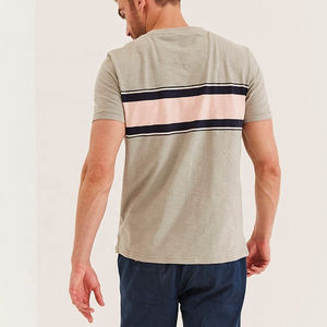 Camisetas al por mayor con diseño de rayas, cuello redondo, unisex, lisas, 100% algodón, manga corta para hombre, con la mejor calidad a bajo precio. - Product Image 3