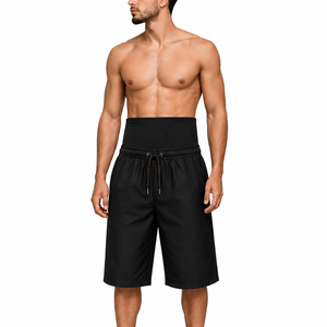 Shorts de sport pour homme avec logo personnalisé, taille haute, ceinture élastique, shorts de course et d'entraînement, séchage rapide, polyester, shorts athlétiques - Product Image 2