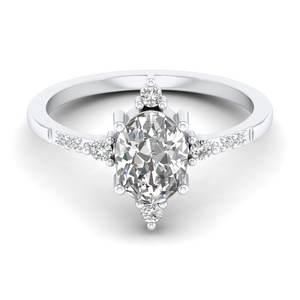 Anillo de compromiso solitario REYES personalizado de plata de ley 925 con moissanita de corte ovalado de 1.36 quilates para mujer, regalo de aniversario para esposa - Product Image 1