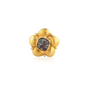 Bague florale en chrysocolle naturelle, bijoux faits à la main élégants pour femmes - Product Image 1