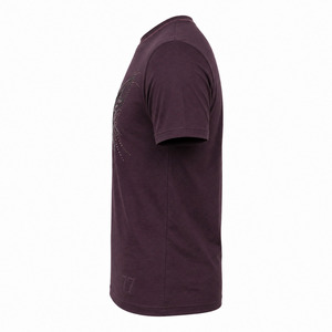 Dravelle Industry <b>Men</b>’s Dark Plum Y2K Cyber Butterfly Graphic T-Shirt, Slim Fit Cotton-<b>Stretch</b> Rhinestone Tee - Product Image 3