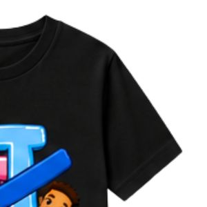 เสื้อยืดคอกลมแขนสั้นสีดำสำหรับวัยรุ่นพร้อมดีไซน์ตัวอักษรประสานกันสำหรับโรงเรียน เสื้อผ้าสตรีทแวร์สวมใส่สบายทุกวัน - Product Image 6