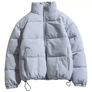 Veste matelassée à col montant pour homme, manteau d'hiver chaud et isolé, fermeture éclair intégrale, légère, décontractée, pour l'extérieur, par temps froid - Product Image 2