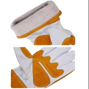 Custom Logo Leather Welding <b>Gloves</b> Heat Resistant Palm <b>Long</b> Length Anti-Slip Durable Straight Cuff Silicone-Free Latex-Free - Product Image 5