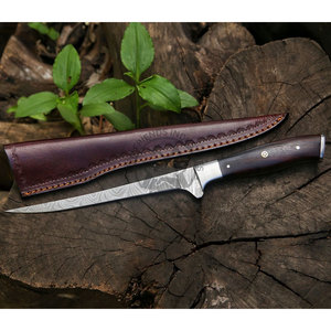 Fillet Fishing Knife Damascus Steel 8" Blade Ambidextrous Handmade Flexible Personalized Chefs Gift <b>Kitchen</b> Outdoors <b>Camping</b> - Product Image 6