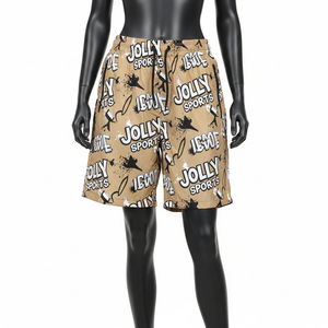 Shorts Cortos Deportivos de Microfibra de Poliéster GSM de Alta Calidad para Mujer, Color Caqui Arena, Impresión por Sublimación Completa, Logotipo Personalizado - Product Image 1