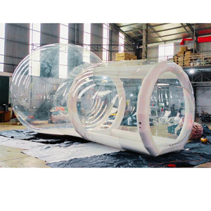 Structure de jeu gonflable géante en PVC, maison à bulles portable pour l'extérieur, ballons roses et blancs, dôme transparent, équipement de terrain de jeu THUY - Product Image 3