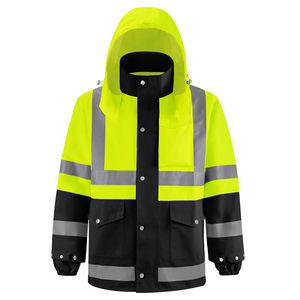Hi Vis Workwear Men Reflective Winter <b>Working</b> Jacket High Visibility <b>Waterproof</b> Polyester Softshell <b>Working</b> Jacket - Product Image 1