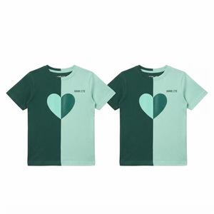 Kids Split Tone <b>Heart</b> Print Leisure Tops Crew Neck Short Sleeve <b>T</b> <b>Shirts</b> Unisex Children Casual Fashion Wholesale Supplier - Product Image 4