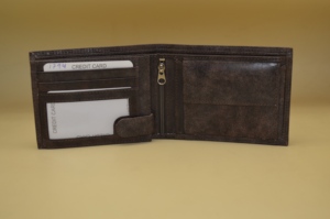 Factory Price Real Leather <b>Mens</b> <b>Wallet</b> with Coin Pocket Brown Color Bifold <b>Wallet</b> - Product Image 4