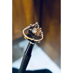 Bague de Fiançailles Vintage en Argent 925 avec Diamant de Laboratoire Taillé en Forme de Feuille, Sertie à Griffes, Motif Floral Inspiré de la Nature, Bague de Promesse Élégante pour Femme - Product Image 4