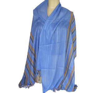 Handloom Cotton Fabric Scarf with Stripe Design Lightweight Soft Breathable Traditional Woven Stylish Unisex Fashion <b>Wrap</b> <b>Shawl</b> - Product Image 1