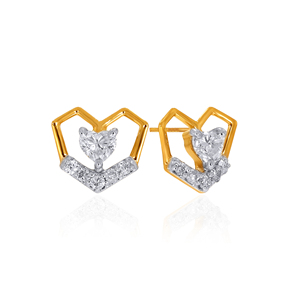 Pendientes de Diamantes con Corte de Corazón Eternal Embrace, Oro Amarillo, para Mujer, Uso Diario Romántico - Product Image 2
