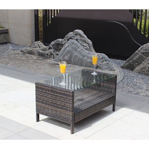 Outdoor Patio Furniture <b>Clear</b> Tempered Glass Coffee <b>Table</b> - Product Image 3
