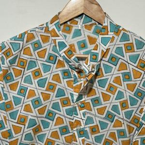 Kurta Larga de Algodón para Hombre de Primera Calidad |   Ropa Étnica de Manga Larga |   Diseñador de estampados florales en bloque - Product Image 4