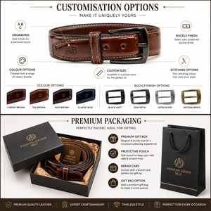 Ceinture en cuir véritable pour homme, marron uni, boucle ardillon, formelle et décontractée, largeur 35 mm, durable, moulage monobloc - Product Image 5