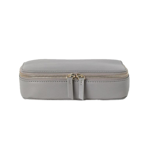 Leather <b>Makeup</b> <b>Case</b> Genuine Leather Travel Cosmetic Organizer Hard Shell Beauty Bag Portable Toiletry Pouch Custom Logo - Product Image 4