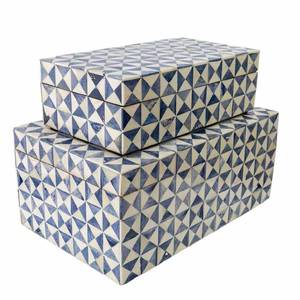 Nouvelle Arrivée Boîte à Bijoux en Os à Motif Géométrique, Boîte de Rangement Décorative en Os, Organisateur de Bijoux en Os à Prix de Gros - Product Image 2
