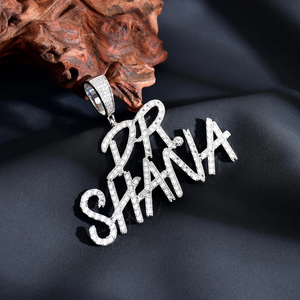 Pendentif Dr. Shana en argent 925 avec moissanite, thème Hip Hop, unisexe, pour usage quotidien - Product Image 1