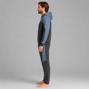 Ensemble de survêtement sportif pour homme, coupe ajustée, 2 pièces, avec capuche, personnalisable, 100% coton, léger, pour l'entraînement - Product Image 2