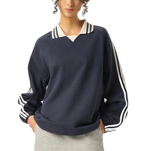 เสื้อโปโลผ้าฝ้ายแท้คุณภาพสูงขายส่ง, เสื้อสเวตเชิ้ตโอเวอร์ไซส์ลายทางสำหรับกิจกรรมกลางแจ้ง, รับสกรีนโลโก้ - Product Image 1