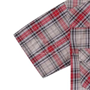 Camisa de Botones para Hombre, Bordado Personalizado, Tejido Waffle, Manga Larga, Doble Capa, Manga Corta a Cuadros, Franela FR Cálida para Otoño - Product Image 5