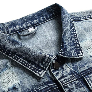 Veste en jean pour homme, nouvelle arrivée, style délavé, design personnalisé, vente en gros, veste en jean pour homme la plus vendue - Product Image 3